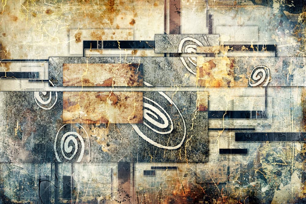 Weathered Abstract Spirals by Rafal Kulik — canvas wall art