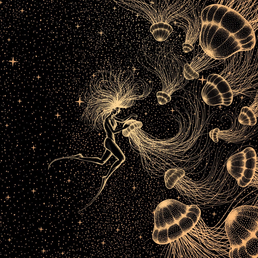 Cosmic Jellyfish Dream by Alirıza ÇAKIR — canvas wall art