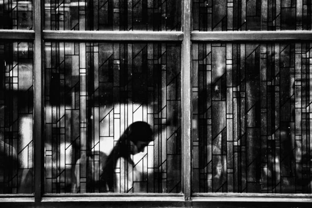 Thoughtful Silhouette Window by Ali Ayer — canvas wall art