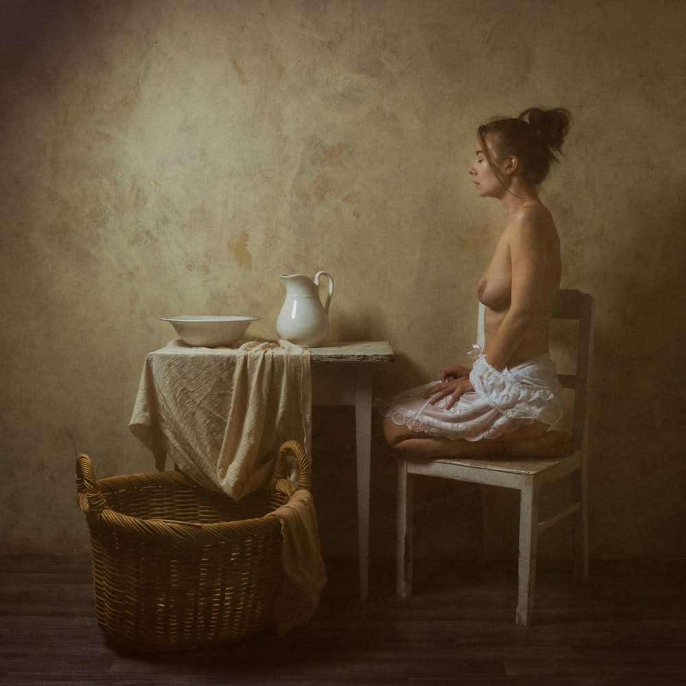 Peaceful Bare Woman by Ruth Franke — canvas wall art