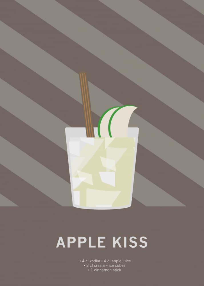 Minimalist Apple Cocktail by Paperago — canvas wall art
