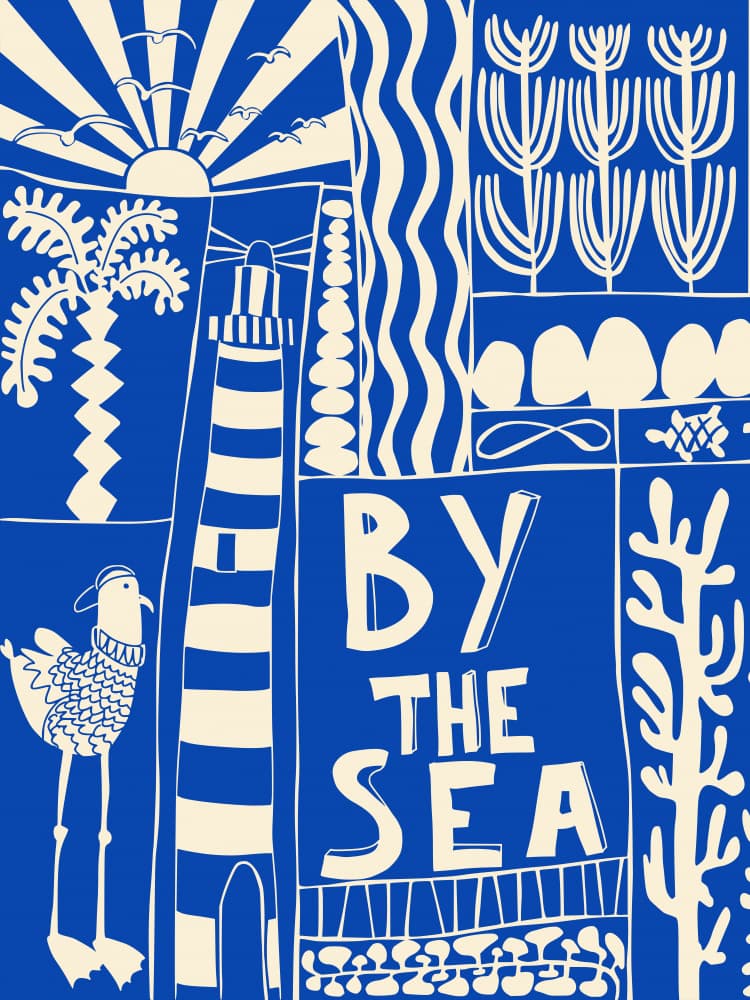 By The Sea Coastal Scene by Annick — canvas wall art