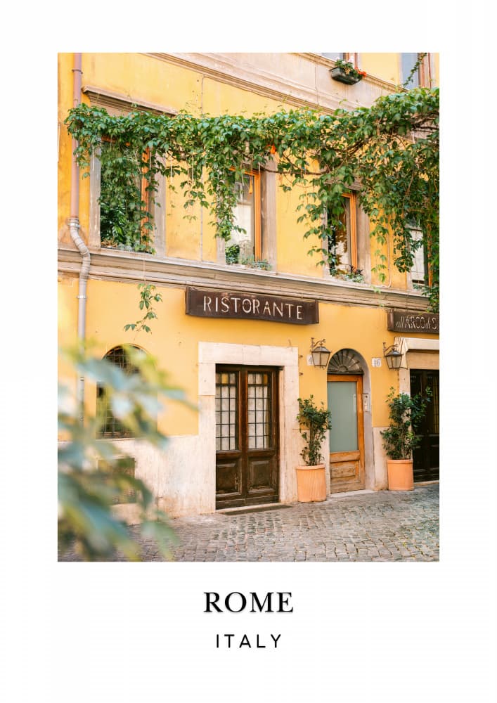 Trastevere Rome Travel Poster by Raisa Zwart — canvas wall art