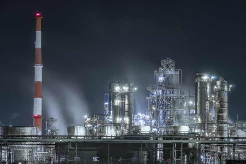 Industrial Night Glow by Tomoshi Hara — canvas wall art