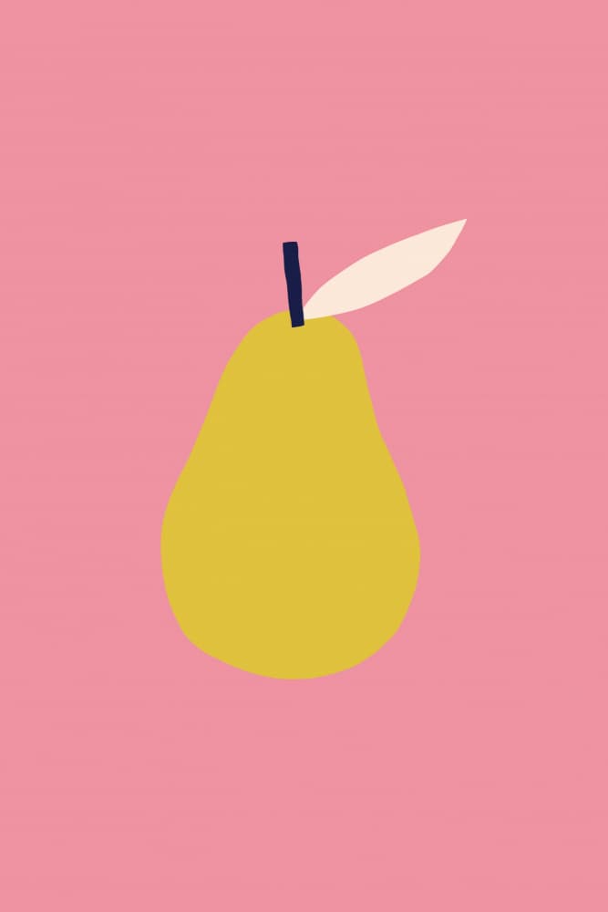 Pink Yellow Pear by Maren Gross — canvas wall art