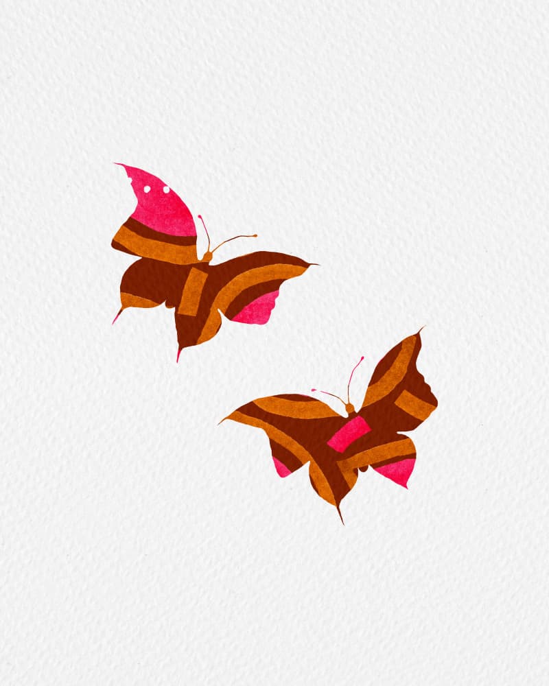 Vibrant Striped Butterflies by Michele Channell — canvas wall art