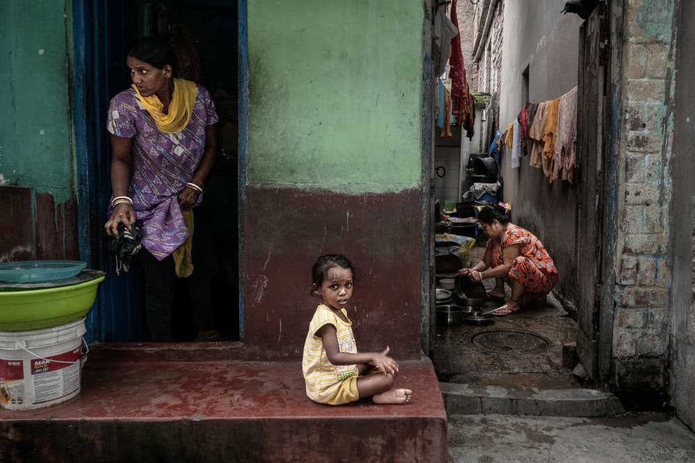 Child and Alley Life by Kuntal Biswas — canvas wall art