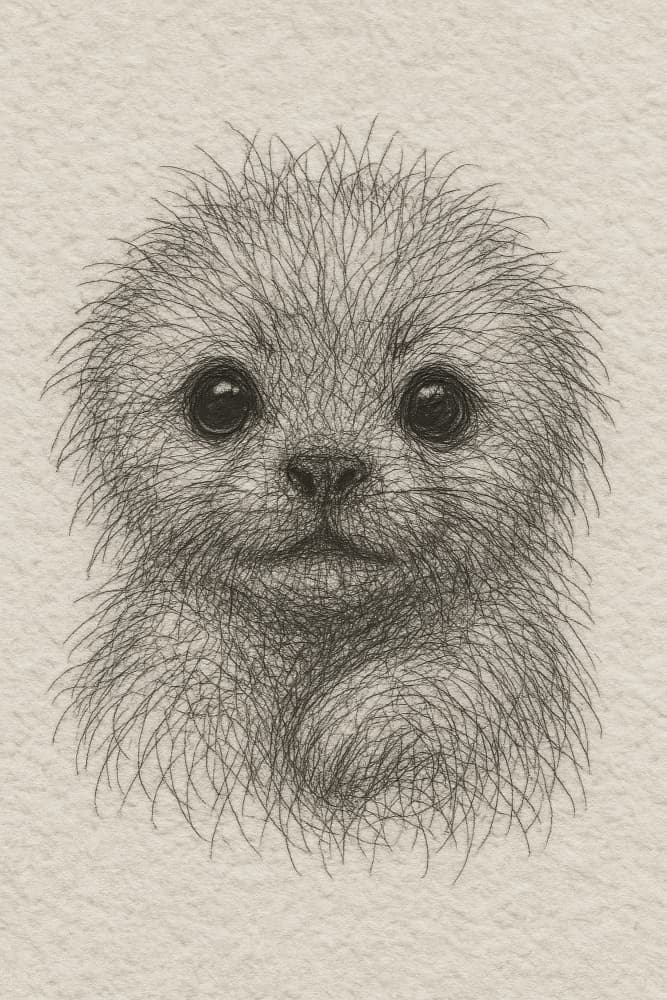 Fluffy Puppy Portrait by Natalie Bruns — canvas wall art