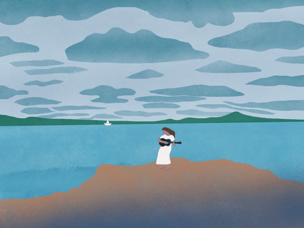Serene Coastal Music by Little Dean — canvas wall art