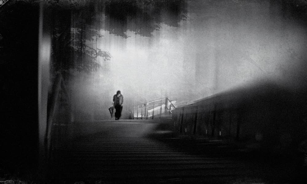 Solitary Figure Misty Path by Teruhiko Tsuchida — canvas wall art