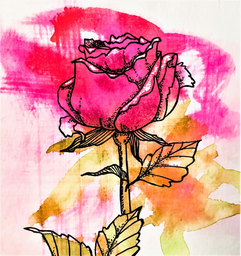 Pink Watercolor Rose by Anda Bieza — canvas wall art