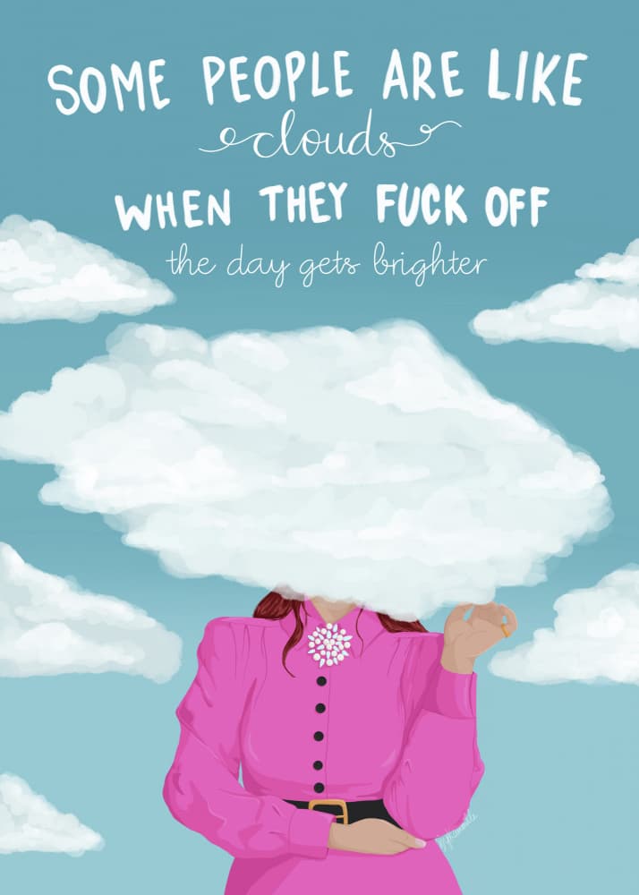 Sarcastic Cloud Head Woman by ByKammille — canvas wall art