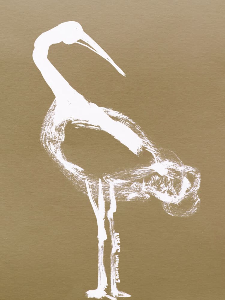 Elegant White Crane by Santhosh ch — canvas wall art