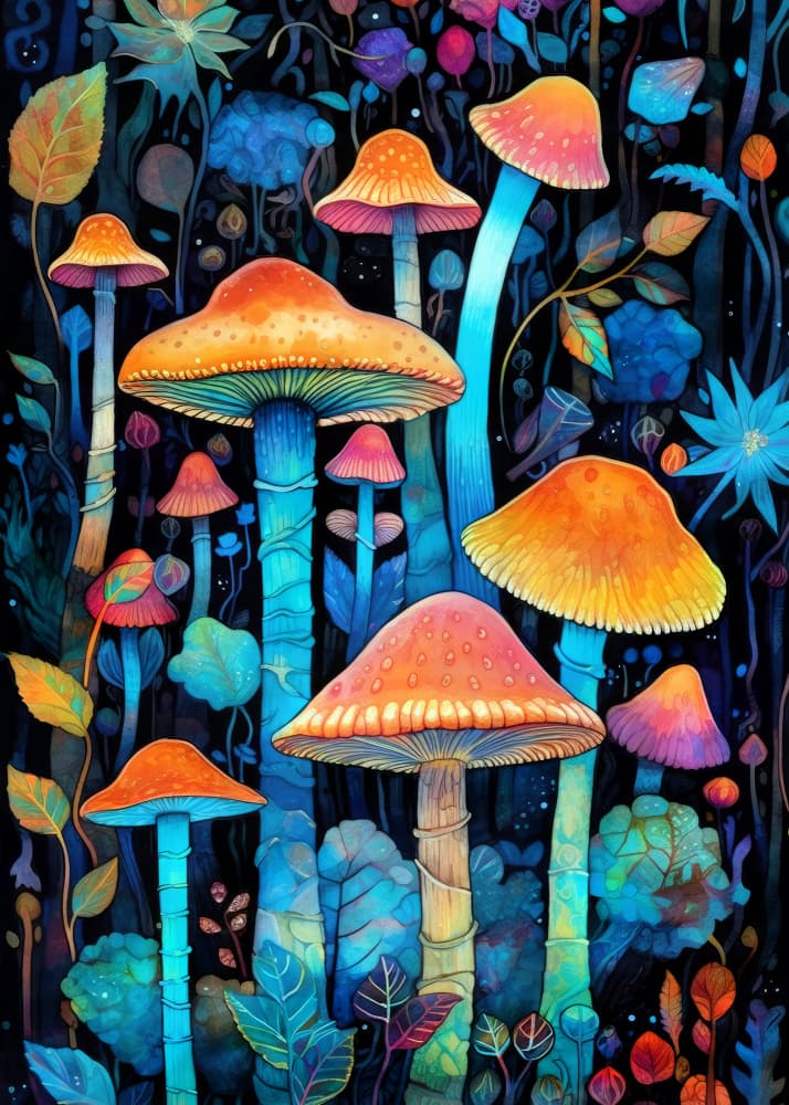 Enchanted Mushroom Glow by Justyna Jaszke — canvas wall art