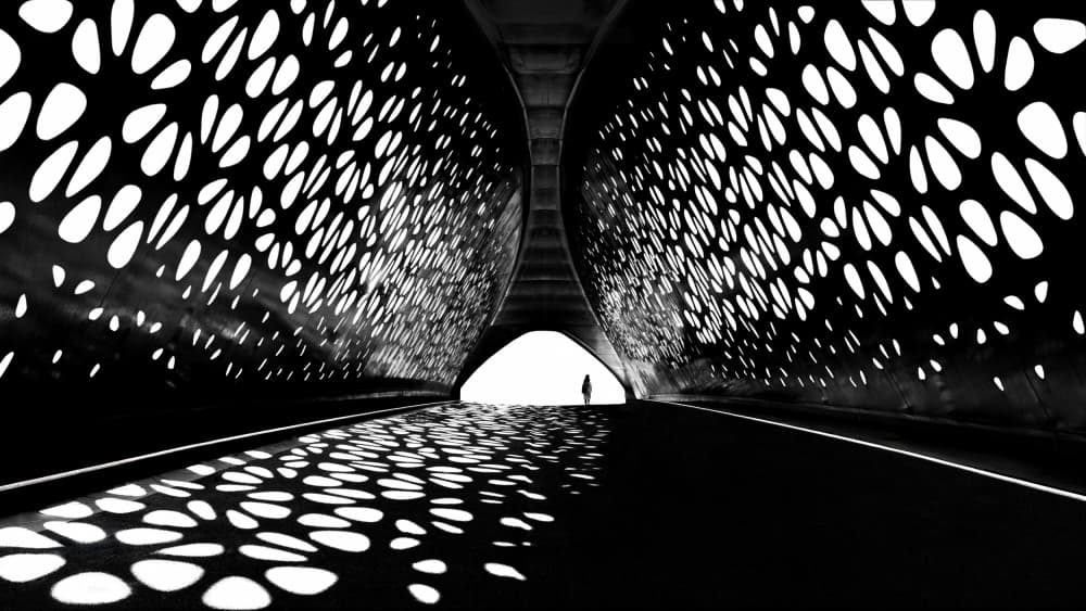 Geometric Light Tunnel by Jan Scheunders — canvas wall art