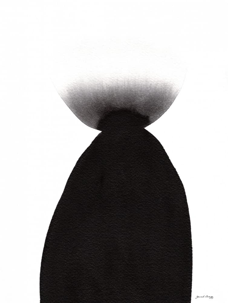 Black White Abstract Form by Janel Bragg — canvas wall art