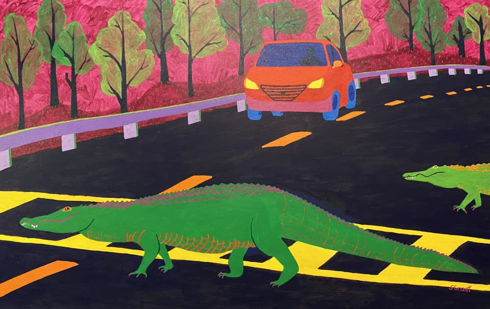 More Gators Crossing by Sue Graef — canvas wall art
