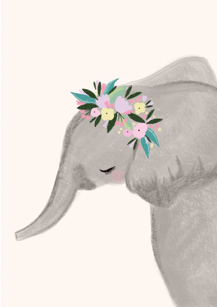 Sweet Elephant Crown by Aislinn Simmonds — canvas wall art