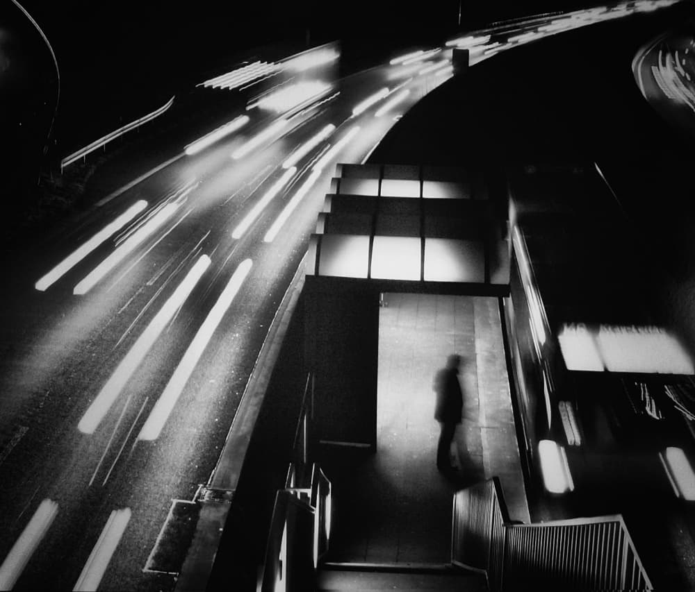 Night City Solitude by Holger Droste — canvas wall art