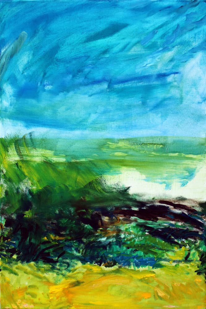 Vibrant Green Landscape by Eva Galonska — canvas wall art
