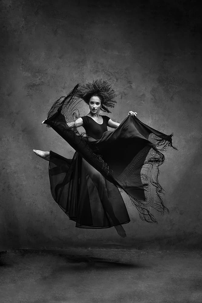 Elegant Dancer Jumping by Joan Gil Raga — canvas wall art