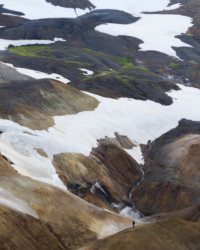 Hiker in Steaming Valley by Haim Rosenfeld — canvas wall art