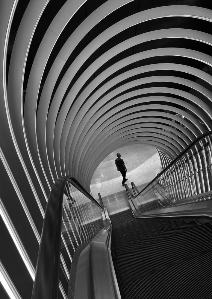 Modern Escalator Curves by Rawisyah Aditya — canvas wall art