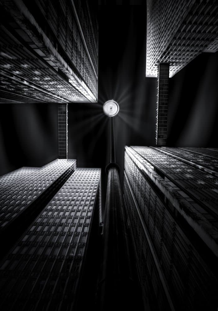Urban Night Ascent by Catherine Wang — canvas wall art