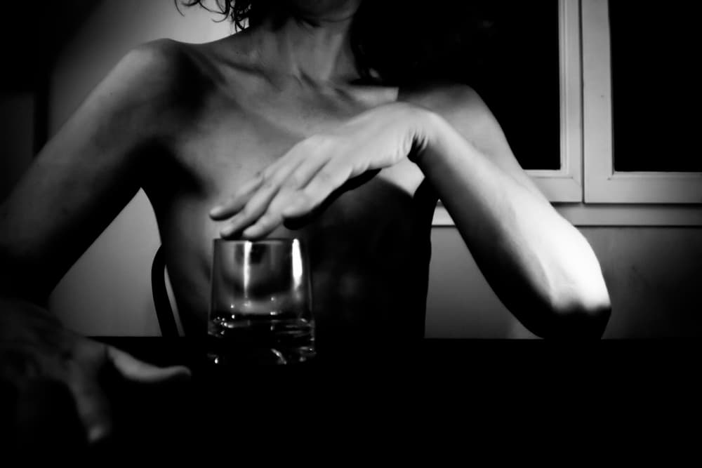 Sensual Woman Drinking by Bogdan Bouşcă — canvas wall art
