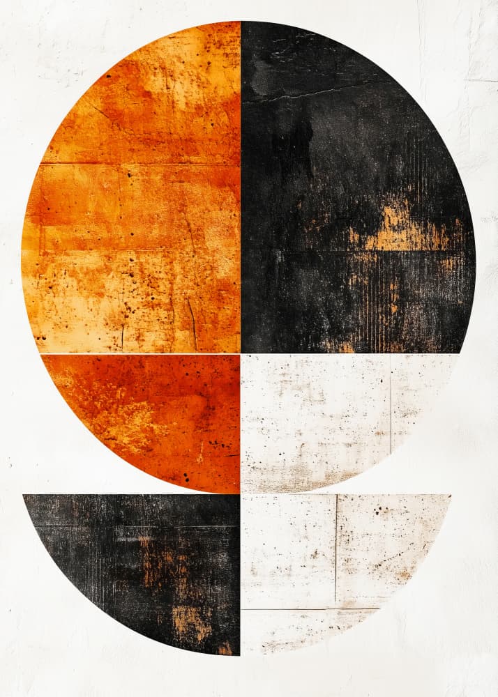 Geometric Orange Black by Justyna Jaszke — canvas wall art