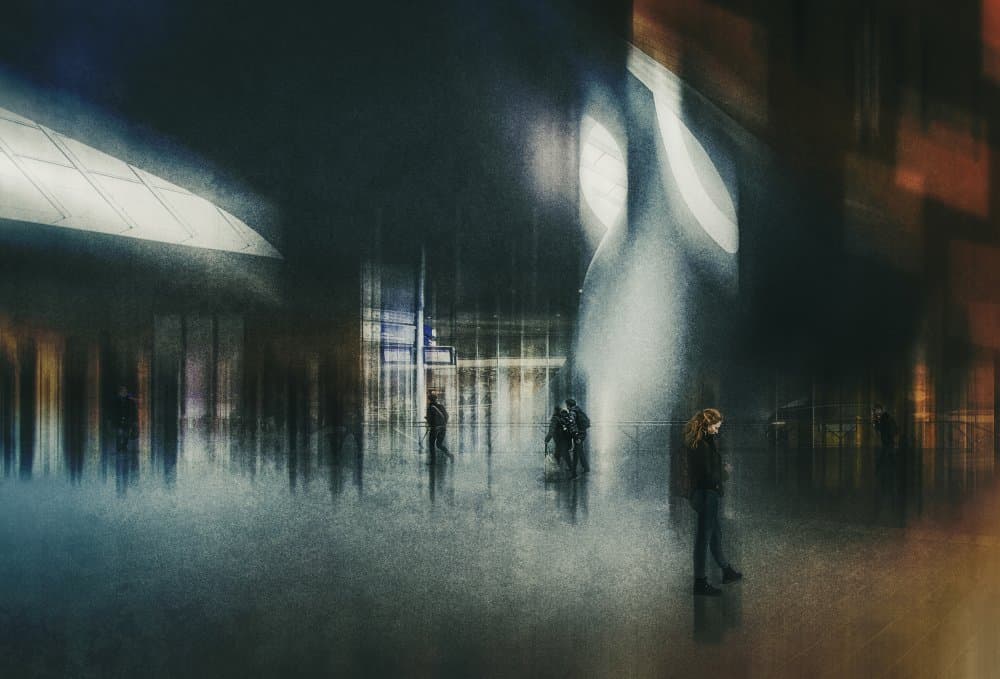Reflecting Urban Solitude by Jan van der Linden — canvas wall art