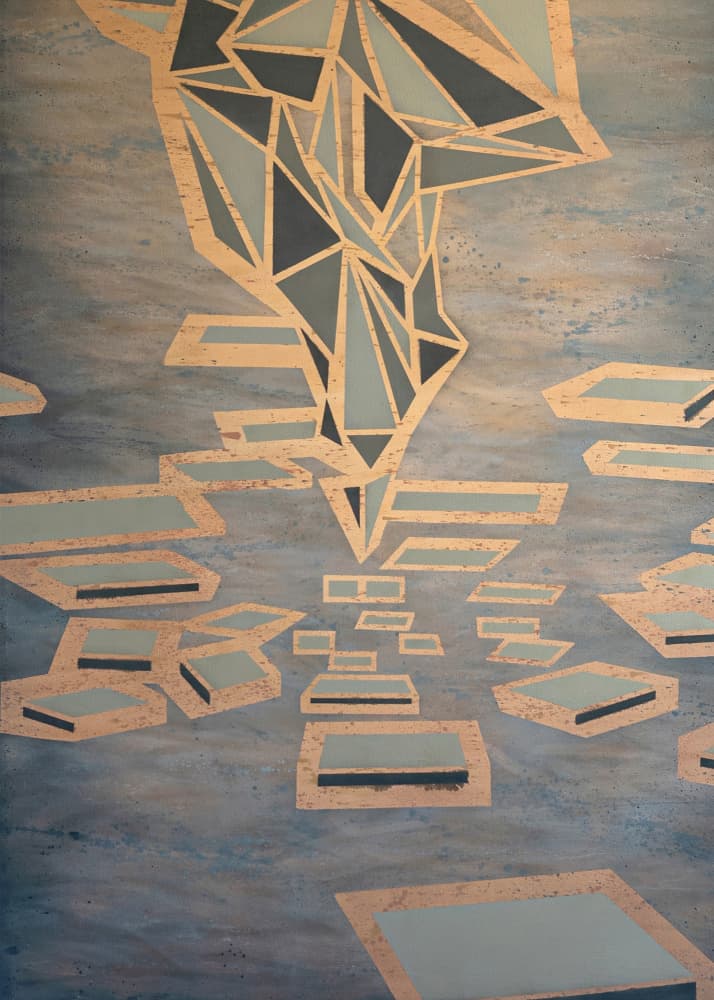 Dynamic Copper Geometry by Alex Colard — canvas wall art