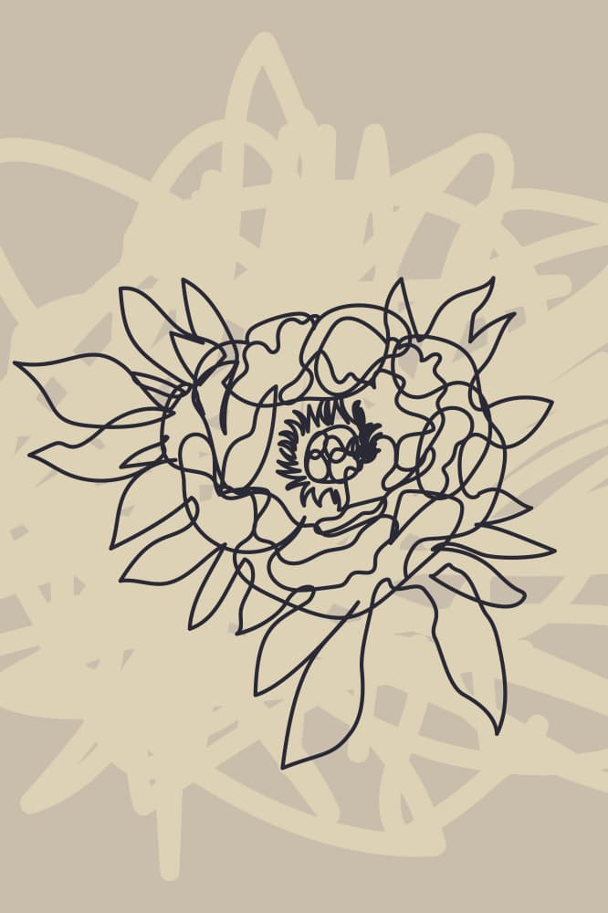Elegant Line Flower by Anna Rose — canvas wall art