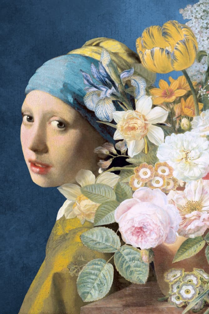 Enigmatic Floral Portrait by Marja van den Hurk — canvas wall art