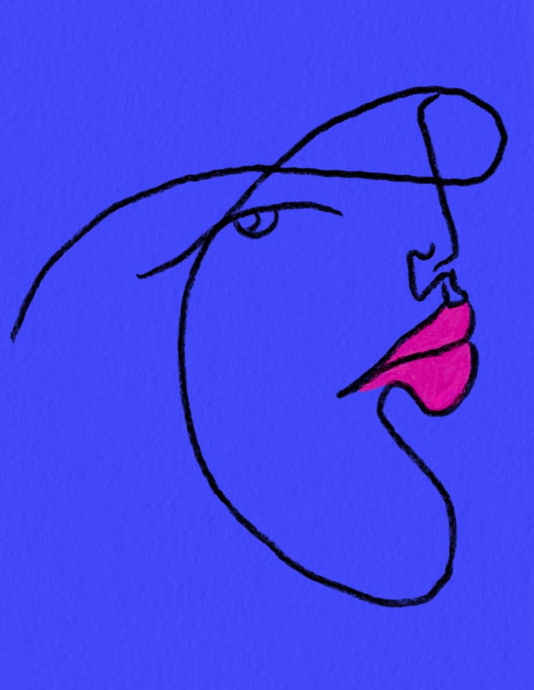 Blue Face Profile by JLC ART — canvas wall art