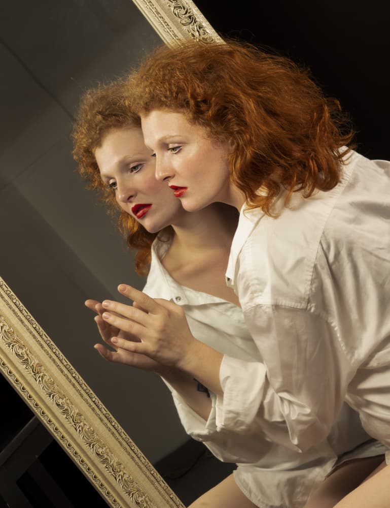 Self Reflection Portrait by Svetlana Kirzh — canvas wall art