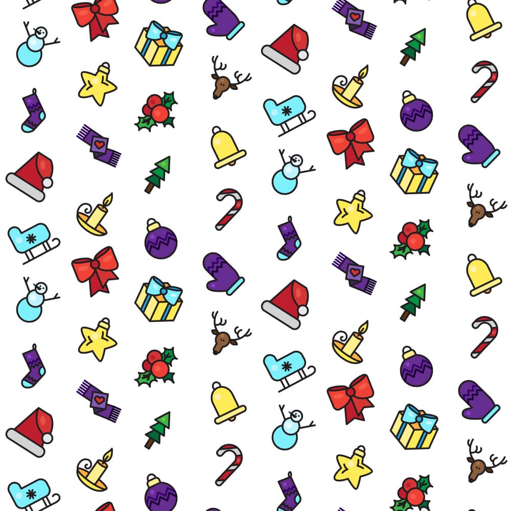 Cute Christmas Icons Pattern by Marika Barsrsind β canvas wall art