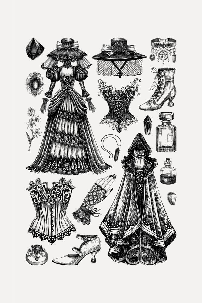 Victorian Gothic Attire by Yevheniia Lytvynovych — canvas wall art