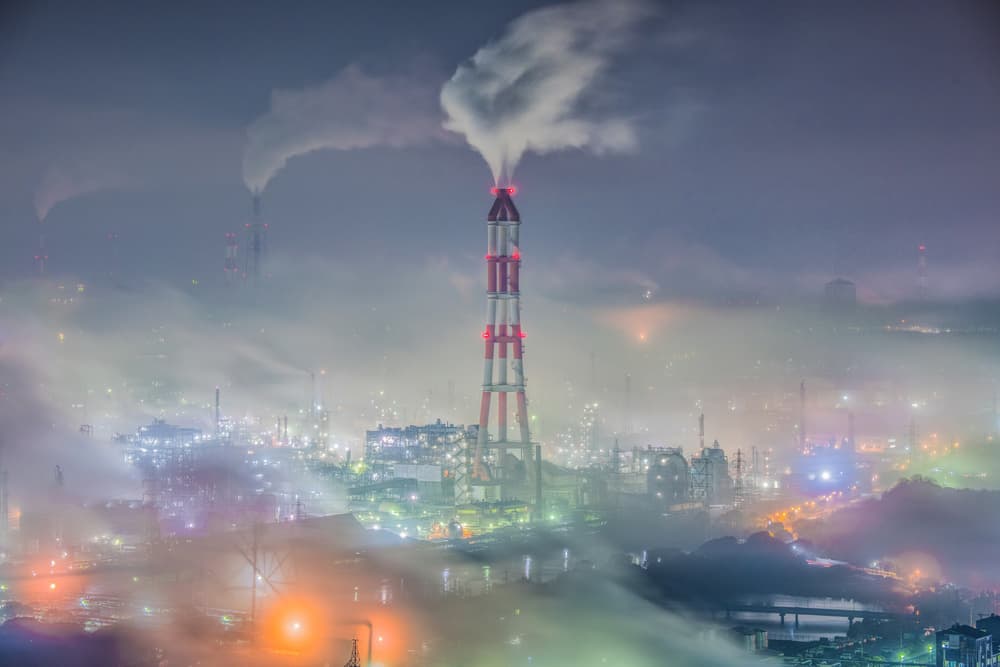 Glowing Factory Night by Kobayashi Tetsurou — canvas wall art