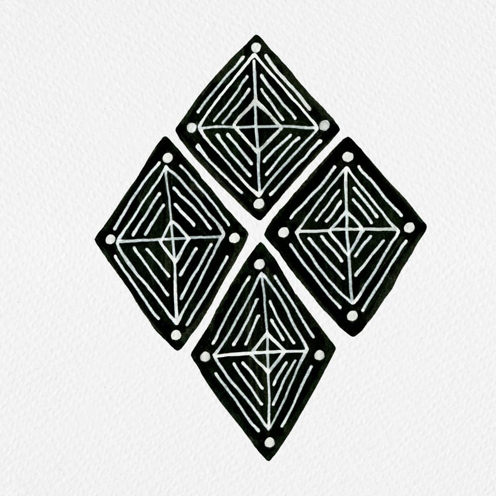 Geometric Tribal Diamonds by Michele Channell — canvas wall art