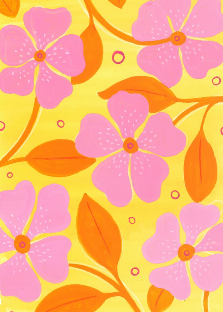 Pink Flower Pattern by Isabelle Brent — canvas wall art