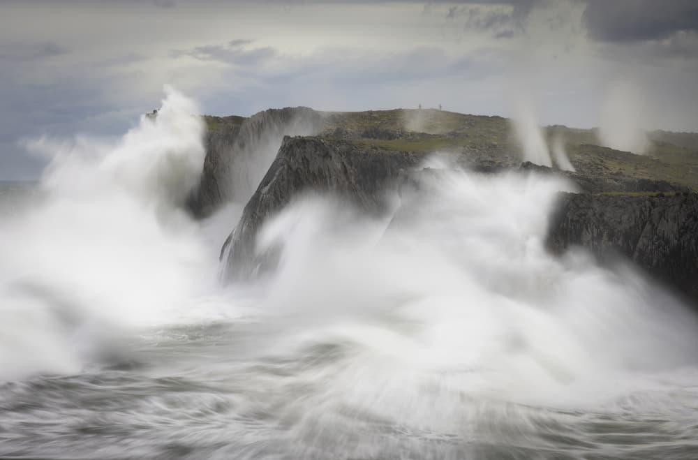 Crashing Ocean Cliffs by Rodrigo Núñez Buj — canvas wall art