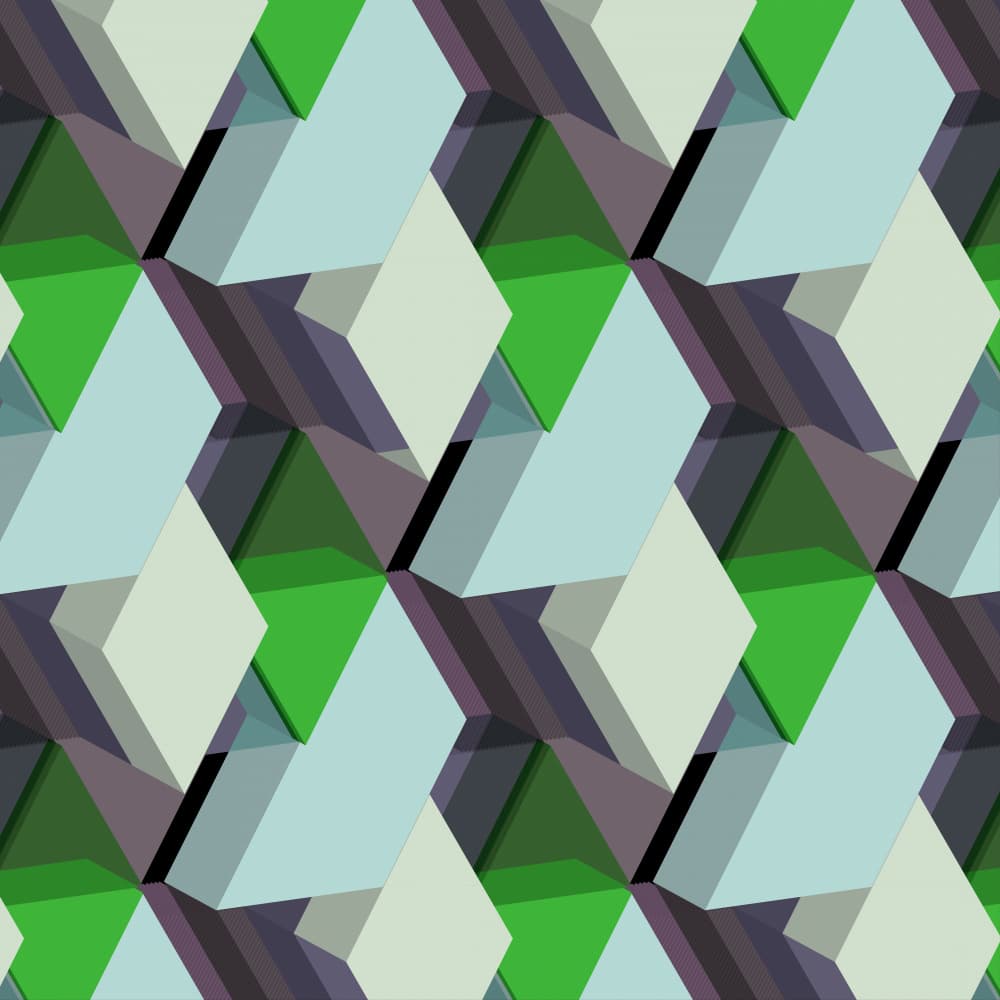 Geometric Cube Pattern by Leigh Bagley — canvas wall art