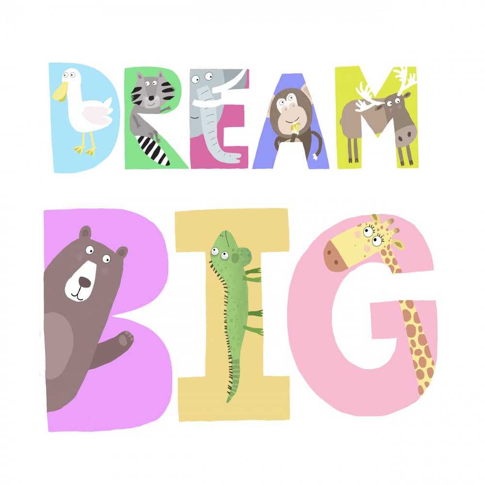 Dream Big Animal Letters by Carla Daly — canvas wall art