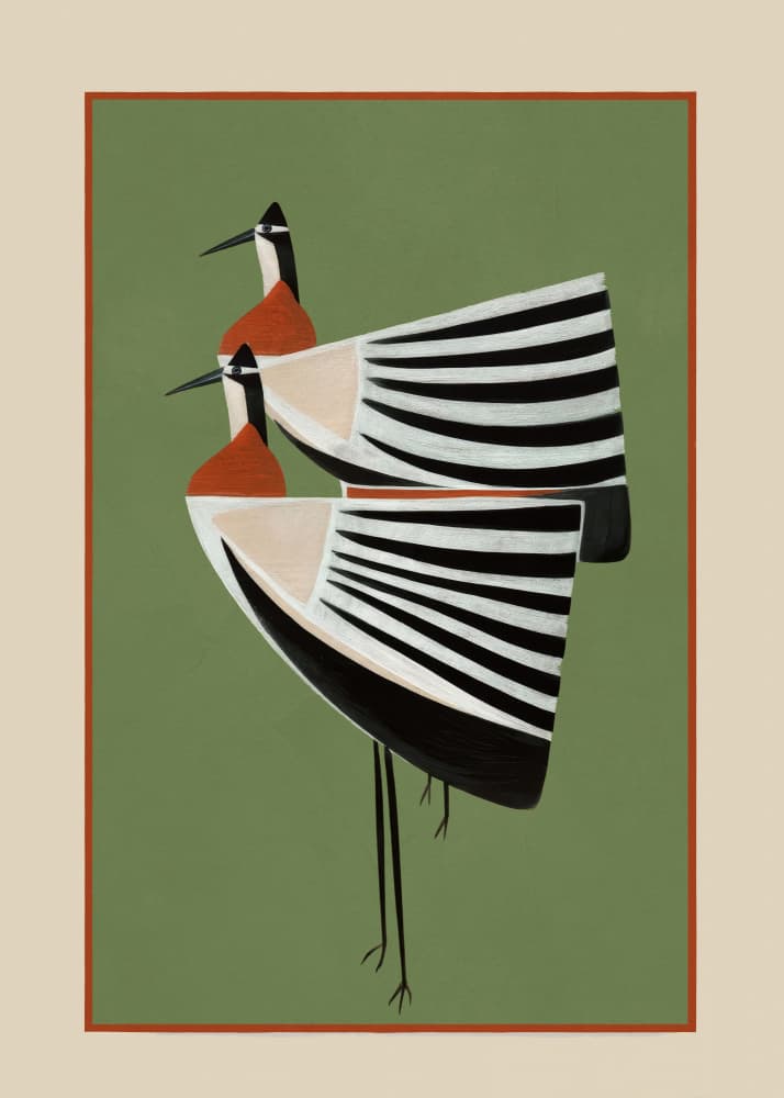 Elegant Stacked Birds by City Art — canvas wall art