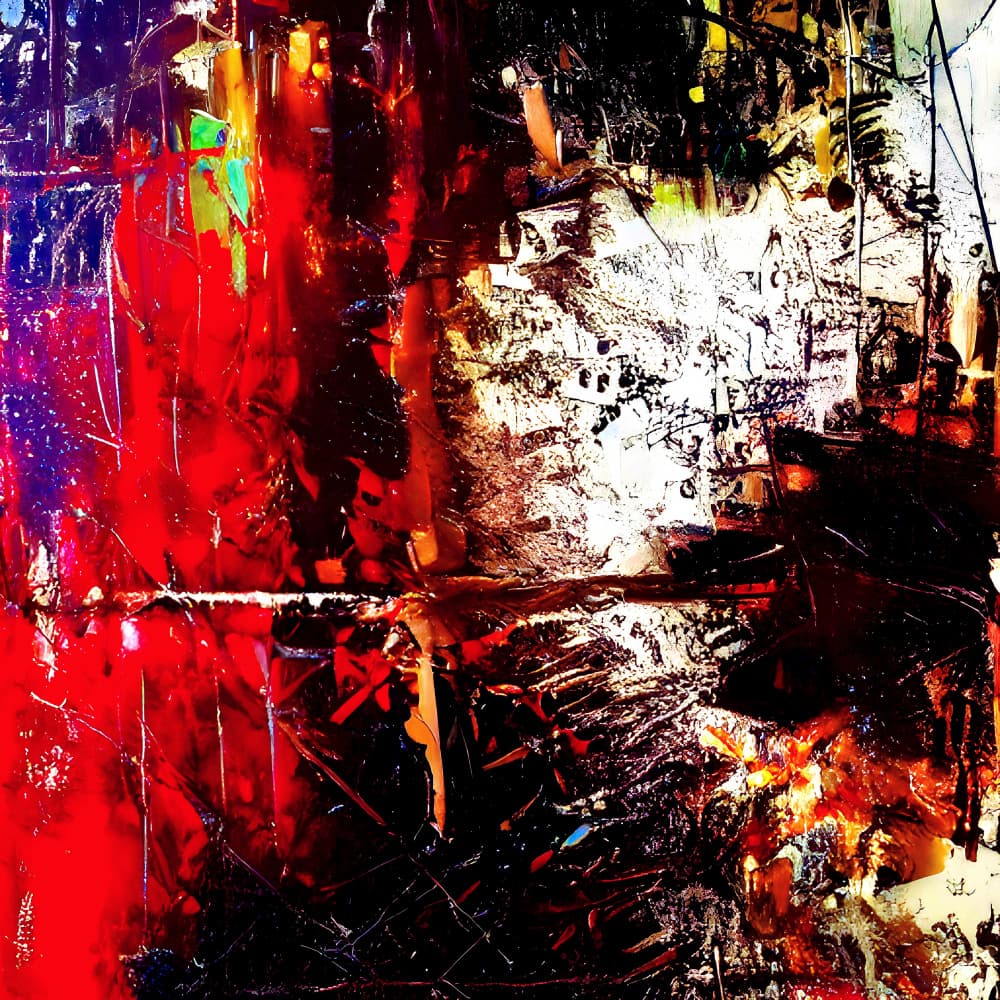 Vibrant Red Abstract by mnemonixART — canvas wall art