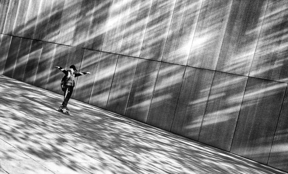 Skater in Shadows by Anna Niemiec — canvas wall art