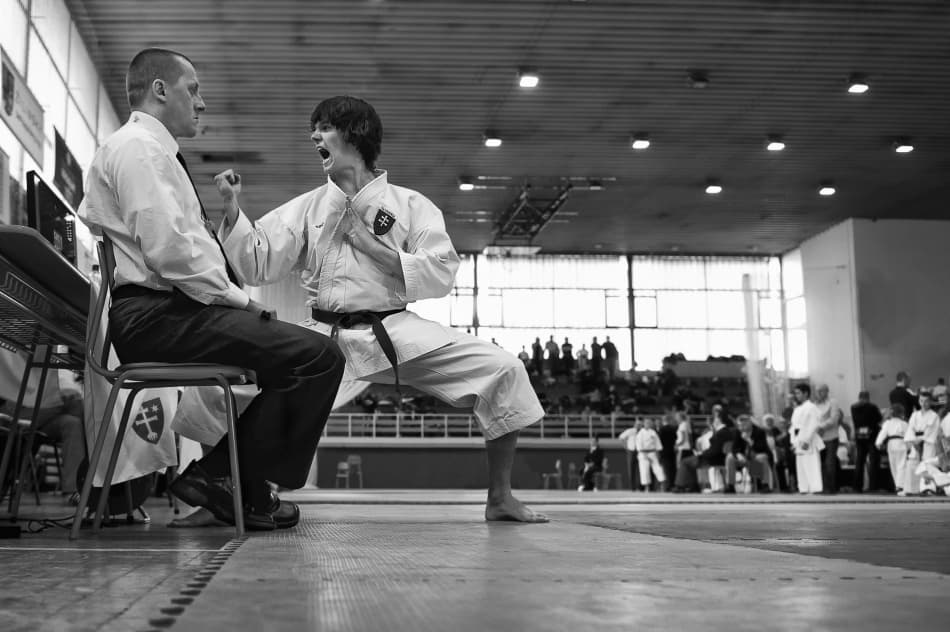 Karate Intense Focus by Marcel Rebro — canvas wall art