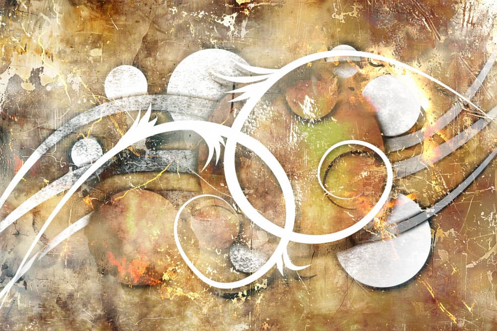 Golden Grunge Curves by Rafal Kulik — canvas wall art