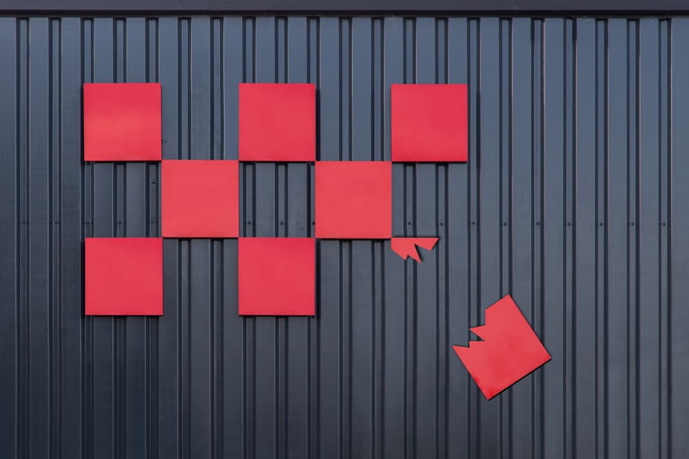 Fragmented Red Squares by Theo Luycx — canvas wall art